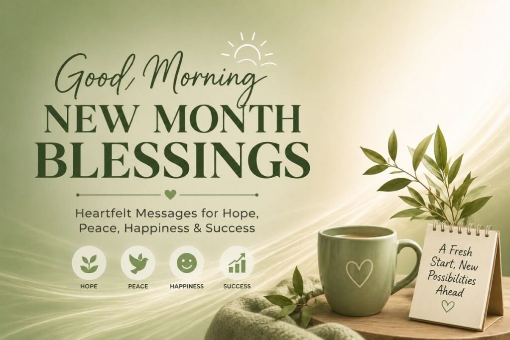 Good Morning New Month Blessings Good morning new month blessings with a fresh start, hope, peace, happiness, and success