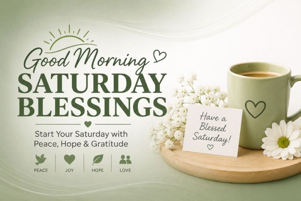 Good Morning Saturday Blessings with a peaceful Saturday morning setting