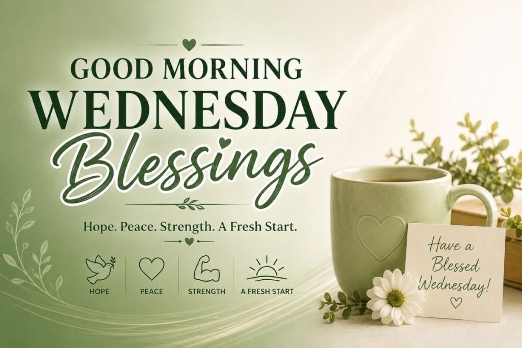 Good Morning Wednesday Blessings with hope, peace, strength, and a fresh start