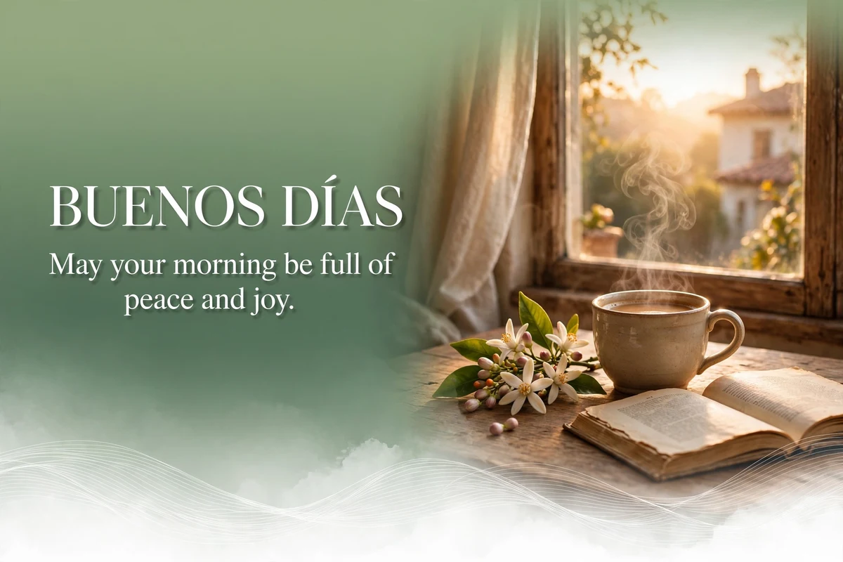 Good morning blessings in Spanish, buenos días, with a morning blessing line in Spanish