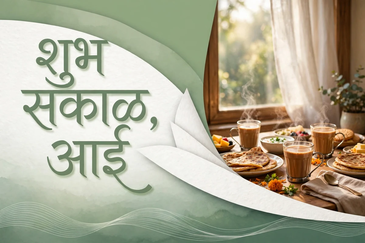Good Morning Blessings in Marathi for Family at a warm breakfast table