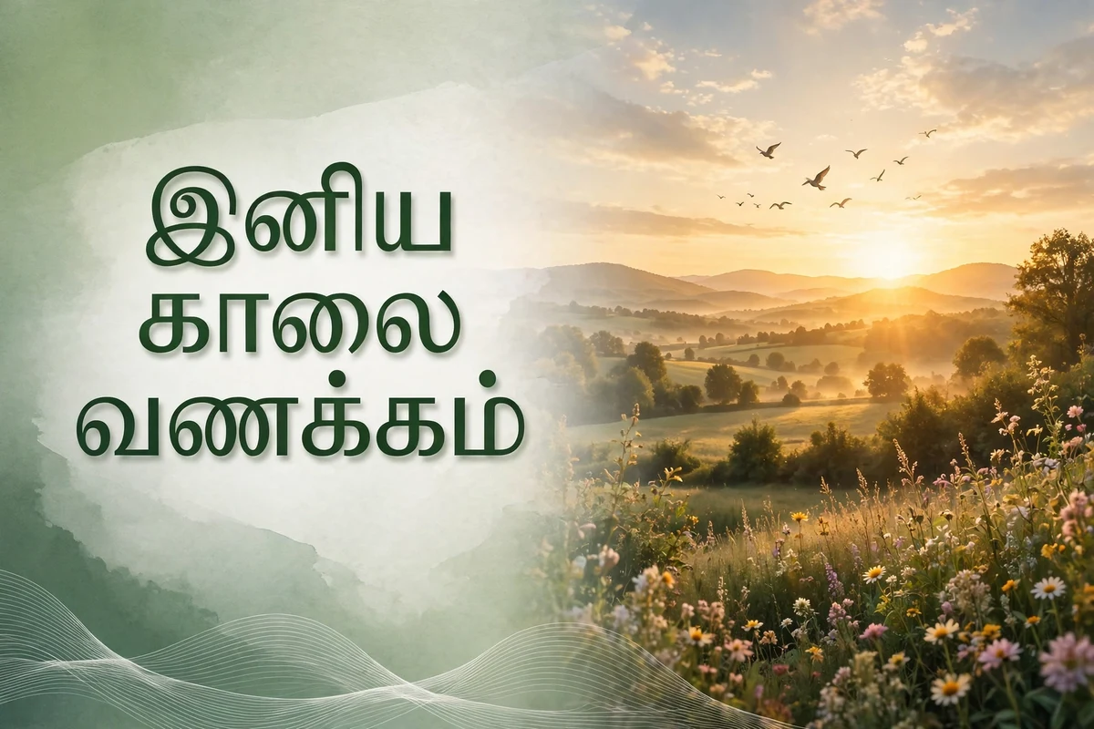 Good Morning Blessings in Tamil with sunrise