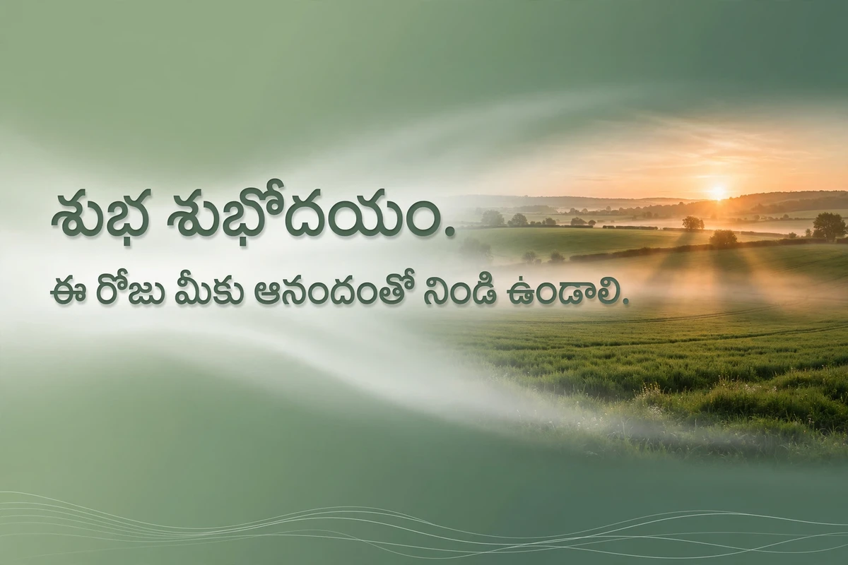 Good Morning Blessings in Telugu with sunrise