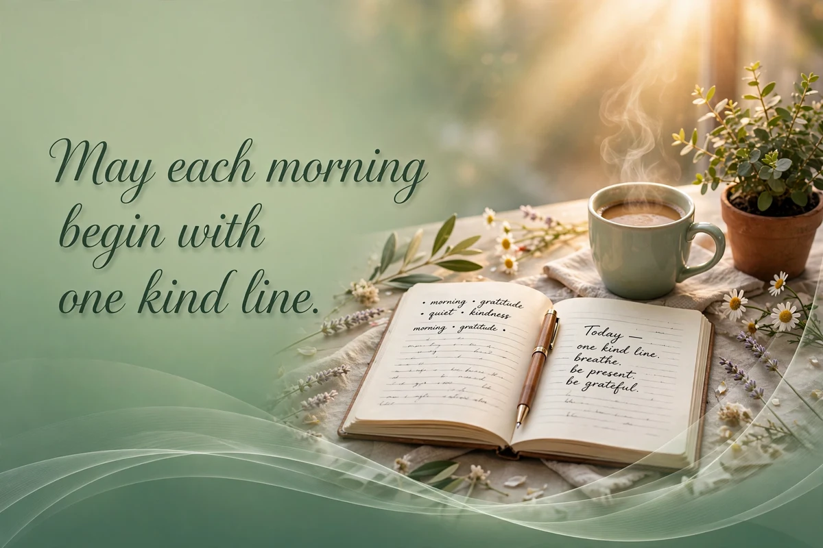 Good morning daily blessings as part of a calm morning routine