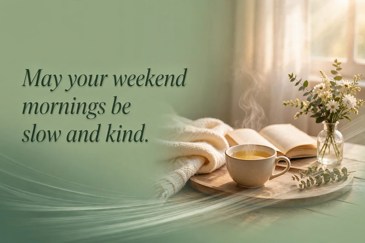 Good morning daily blessings for a slow and restful weekend morning